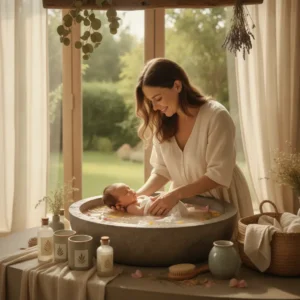 Bain bébé nouveau-né : un rituel de douceur et de connexion Teska+